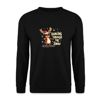 Dancing Through The Snow Reindeer Christmas - Unisex Sweatshirt - black - Front - Alina (178cm) & Michal (187cm)