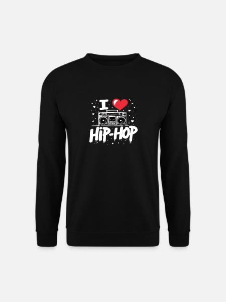 J’aime le hip hop Hip hop Musique hip hop Boombox Rap - Sweat-shirt Unisexe - noir