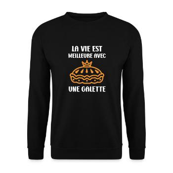 Galette - Sweat-shirt Unisexe - noir - Devant - Alina (178cm) & Michal (187cm)