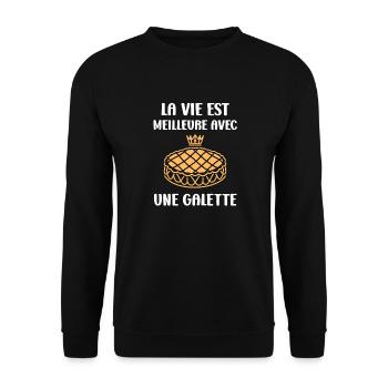 Galette - Sweat-shirt Unisexe - noir - Devant - Alina (178cm) & Michal (187cm)