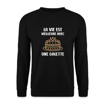 Galette - Sweat-shirt Unisexe - noir - Devant - Alina (178cm) & Michal (187cm)