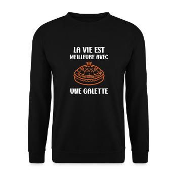 Galette - Sweat-shirt Unisexe - noir - Devant - Alina (178cm) & Michal (187cm)