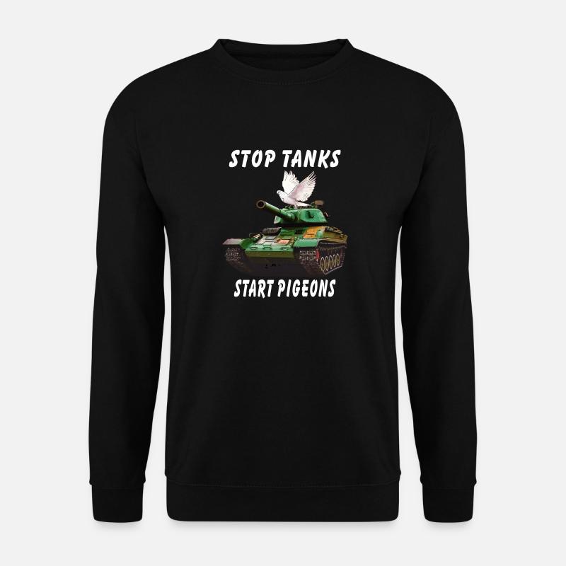 STOP TANKS START PIGEONS - Unisex Pullover - Schwarz
