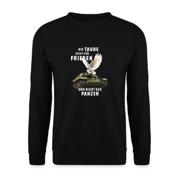 THE DOVE REPRESENTS PEACE - Unisex Sweatshirt - black - Front - Alina (178cm) & Michal (187cm)