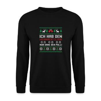 Santa Claus Christmas Ugly Christmas - Unisex Sweatshirt - black - Front - Alina (178cm) & Michal (187cm)