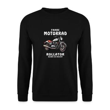 I DON'T KNOW A MOTORCYCLE ROLLATOR - Unisex Sweatshirt - black - Front - Alina (178cm) & Michal (187cm)