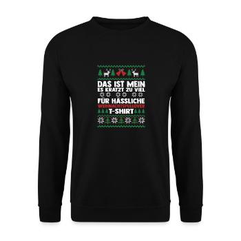 Santa Claus Christmas Ugly Christmas - Unisex Sweatshirt - black - Front - Alina (178cm) & Michal (187cm)