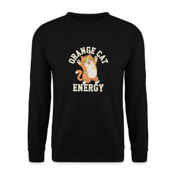 Tabby Orange Katze Katzenliebhaber - Unisex Pullover - Schwarz - Vorne - Alina (178cm) & Michal (187cm)