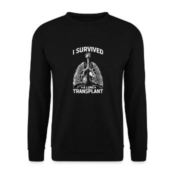 I Survived A Lung Transplant - Unisex Pullover - Schwarz - Vorne - Alina (178cm) & Michal (187cm)