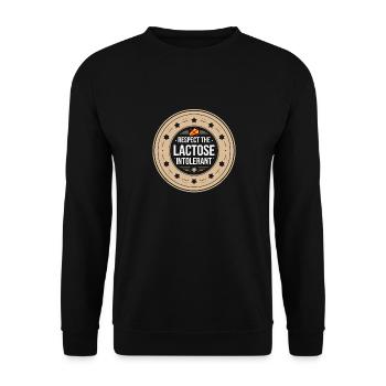 Lactose intolerance Lactose intolerant - Unisex Sweatshirt - black - Front - Alina (178cm) & Michal (187cm)