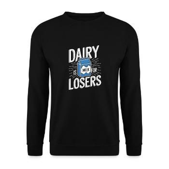 Laktoseintoleranz Laktoseintolerant - Unisex Pullover - Schwarz - Vorne - Alina (178cm) & Michal (187cm)