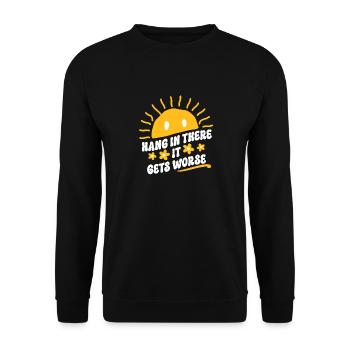Optimistic Smile Sunshine - Hang In - Unisex Sweatshirt - black - Front - Alina (178cm) & Michal (187cm)