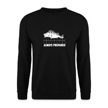 Always Ready Fishing Fish Motif for Anglers and Anglers - Unisex Sweatshirt - black - Front - Alina (178cm) & Michal (187cm)
