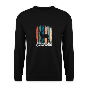 Elchjagd Elkaholische Jäger - Unisex Pullover - Schwarz - Vorne - Alina (178cm) & Michal (187cm)