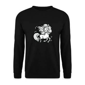 Crazy Horse Chevaux Poney Drôle Drôle - Sweat-shirt Unisexe - noir - Devant - Alina (178cm) & Michal (187cm)