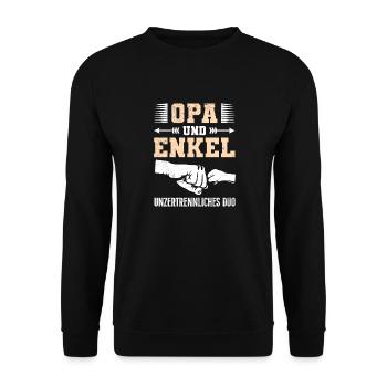 OPA UND ENKEL UNZERTRENNLICHES DUO Lustiges - Unisex Pullover - Schwarz - Vorne - Alina (178cm) & Michal (187cm)