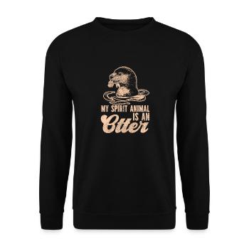 Otter My Spirit Animal Is An Otter - Unisex Sweatshirt - black - Front - Alina (178cm) & Michal (187cm)