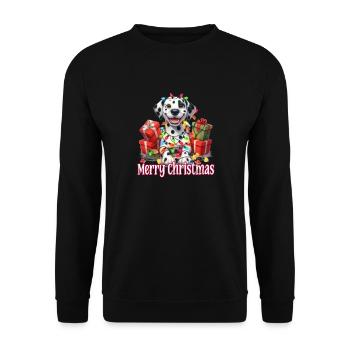 Mignon Noël Dalmatien Joyeux Noël - Sweat-shirt Unisexe - noir - Devant - Alina (178cm) & Michal (187cm)