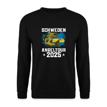 Schweden Angeltour 2025 - Unisex Pullover - Schwarz - Vorne - Alina (178cm) & Michal (187cm)