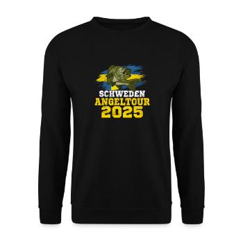 Angeltour Schweden 2025 Angeln in Schweden - Unisex Pullover - Schwarz - Vorne - Alina (178cm) & Michal (187cm)