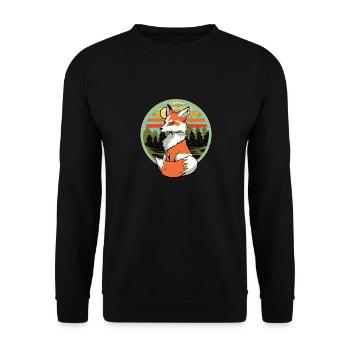 Retro Fox Foxes Vintage 80s 90s Vixen - Unisex Sweatshirt - black - Front - Alina (178cm) & Michal (187cm)