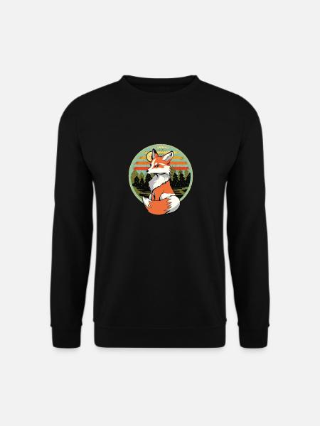 Retro Fox Foxes Vintage 80s 90s Vixen - Unisex Sweatshirt - black