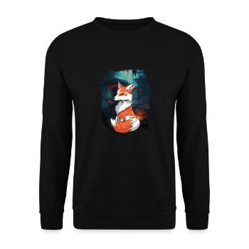 Fox Foxes Nature Fairy Tale Mountain Nature Lover - Unisex Sweatshirt - black - Front - Alina (178cm) & Michal (187cm)