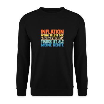 Pensioner Pension Inflation Retirement Pension - Unisex Sweatshirt - black - Front - Alina (178cm) & Michal (187cm)