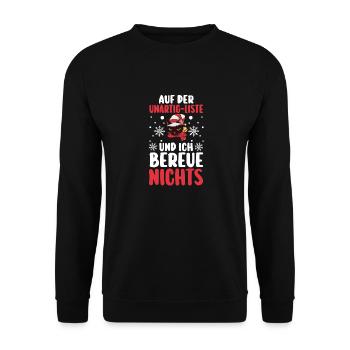 Santa Claus Naughty Christmas - Unisex Sweatshirt - black - Front - Alina (178cm) & Michal (187cm)