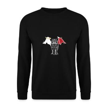 Wolf Wolves Angel Devil Halloween Werewolf Occult - Unisex Sweatshirt - black - Front - Alina (178cm) & Michal (187cm)