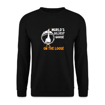 Worlds Silliest Goose On The Loose - Unisex Sweatshirt - black - Front - Alina (178cm) & Michal (187cm)