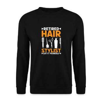 Retired Hair Stylist Cut It Yourself 3 - Unisex Pullover - Schwarz - Vorne - Alina (178cm) & Michal (187cm)