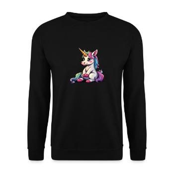 Cute Unicorn Magical Gift Idea Unicorn Fans - Unisex Sweatshirt - black - Front - Alina (178cm) & Michal (187cm)