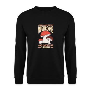 Je ne m’intéresse qu’aux champignons - Sweat-shirt Unisexe - noir - Devant - Alina (178cm) & Michal (187cm)
