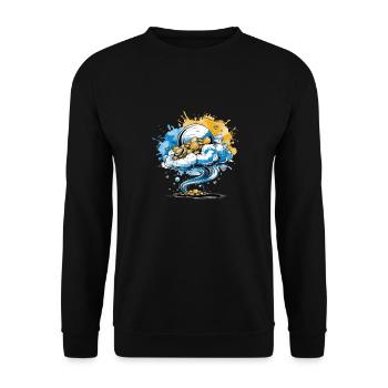 DIE BLASE UND EIN WIRBELSTURM - Unisex Pullover - Schwarz - Vorne - Alina (178cm) & Michal (187cm)