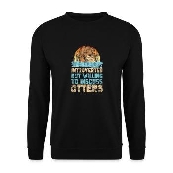 Otter Introverted But Willing To - Unisex Sweatshirt - black - Front - Alina (178cm) & Michal (187cm)