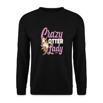 Otter Crazy Otter Lady - Unisex Pullover - Schwarz - Vorne - Alina (178cm) & Michal (187cm)
