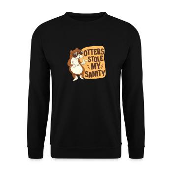 Otter Otters Stole My Sanity - Unisex Sweatshirt - black - Front - Alina (178cm) & Michal (187cm)