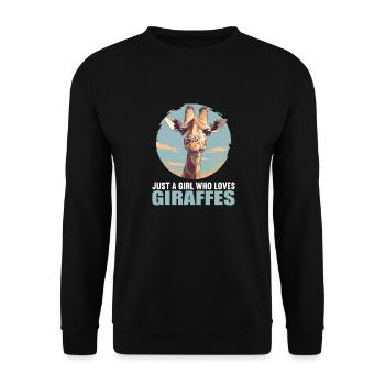 Giraffen Giraffe - Unisex Pullover - Schwarz - Vorne - Alina (178cm) & Michal (187cm)