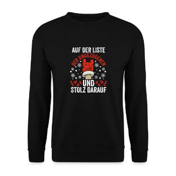 Père Noël Coquin Noël - Sweat-shirt Unisexe - noir - Devant - Alina (178cm) & Michal (187cm)