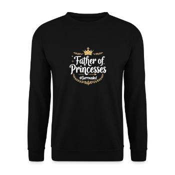 Father of Princesses Stolzer Mädchen Papa Vater - Unisex Pullover - Schwarz - Vorne - Alina (178cm) & Michal (187cm)