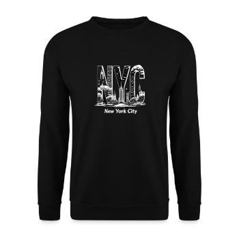 New York – Horizon de New York New York - Sweat-shirt Unisexe - noir - Devant - Alina (178cm) & Michal (187cm)