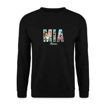 Miami Mia Miami – Ambiance tropicale pour les fans des États-Unis - Sweat-shirt Unisexe - noir - Devant - Alina (178cm) & Michal (187cm)
