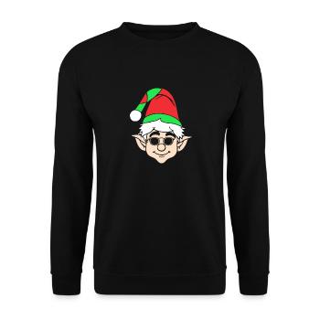 Santa Claus Christmas Elf Christmas Elf - Unisex Sweatshirt - black - Front - Alina (178cm) & Michal (187cm)