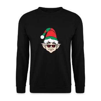 Santa Claus Christmas Elf Christmas Elf - Unisex Sweatshirt - black - Front - Alina (178cm) & Michal (187cm)