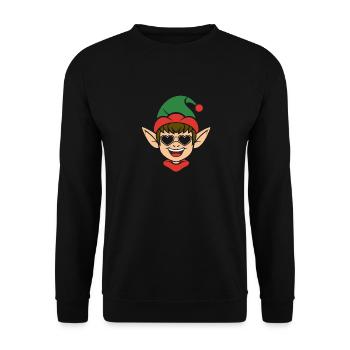Santa Claus Christmas Elf Christmas Elf - Unisex Sweatshirt - black - Front - Alina (178cm) & Michal (187cm)