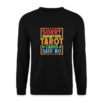 Sorry My Tarot Cards Said No 6 - Unisex Pullover - Schwarz - Vorne - Alina (178cm) & Michal (187cm)