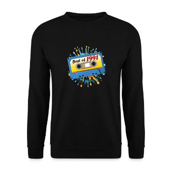 1991 MUSIKKASETTE BEST OF - Unisex Pullover - Schwarz - Vorne - Alina (178cm) & Michal (187cm)