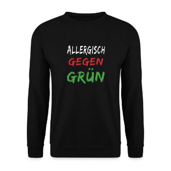 ALLERGISCH GEGEN GRÜN - Unisex Pullover - Schwarz - Vorne - Alina (178cm) & Michal (187cm)
