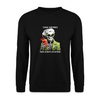 COOL DRINKS HAVE ALWAYS BEEN MINE - Unisex Pullover - Schwarz - Vorne - Alina (178cm) & Michal (187cm)